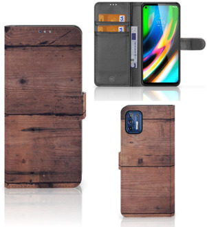 B2Ctelecom Leuk Case Motorola Moto G9 Plus Hoesje Old Wood