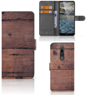 B2Ctelecom Leuk Case Nokia 2.4 Hoesje Old Wood