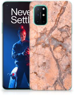 B2Ctelecom Leuk Case OnePlus 8T Telefoonhoesje Marmer Oranje