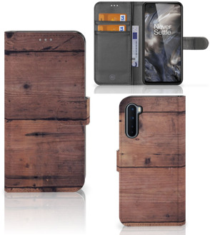 B2Ctelecom Leuk Case OnePlus Nord Hoesje Old Wood