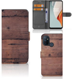 B2Ctelecom Leuk Case OnePlus Nord N100 Hoesje Old Wood