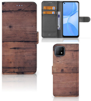 B2Ctelecom Leuk Case OPPO A73 5G Hoesje Old Wood