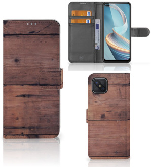 B2Ctelecom Leuk Case OPPO Reno4 Z Hoesje Old Wood