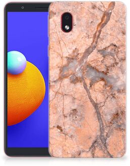 B2Ctelecom Leuk Case Samsung Galaxy A01 Core Telefoonhoesje Marmer Oranje