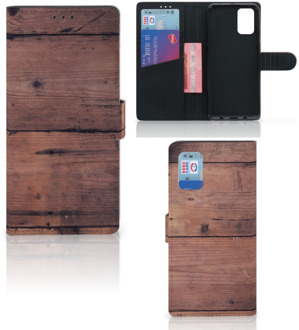 B2Ctelecom Leuk Case Samsung Galaxy A02s Flip Cover Samsung M02s Hoesje Old Wood