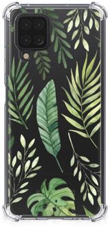 B2Ctelecom Leuk Case Samsung Galaxy A12 Smartphone hoesje met doorzichtige rand Bladeren