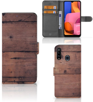 B2Ctelecom Leuk Case Samsung Galaxy A20s Hoesje Old Wood