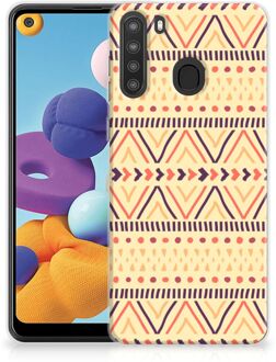 B2Ctelecom Leuk Case Samsung Galaxy A21 Telefoonhoesje Aztec Yellow