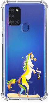 B2Ctelecom Leuk Case Samsung Galaxy A21s Smartphone hoesje met doorzichtige rand Horse Color