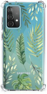 B2Ctelecom Leuk Case Samsung Galaxy A52 4G/5G Smartphone hoesje met doorzichtige rand Bladeren