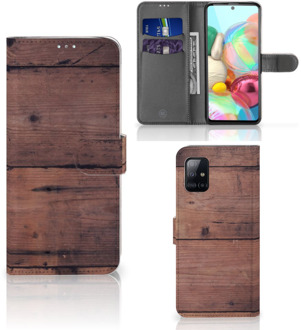 B2Ctelecom Leuk Case Samsung Galaxy A71 Hoesje Old Wood