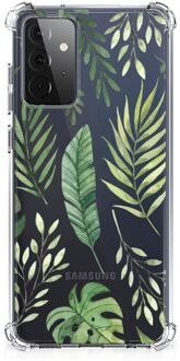 B2Ctelecom Leuk Case Samsung Galaxy A72 4G/5G Smartphone hoesje met doorzichtige rand Bladeren