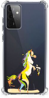 B2Ctelecom Leuk Case Samsung Galaxy A72 4G/5G Smartphone hoesje met doorzichtige rand Horse Color