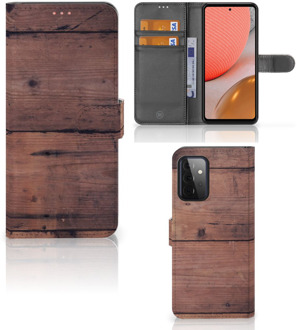 B2Ctelecom Leuk Case Samsung Galaxy A72 Hoesje Old Wood