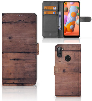 B2Ctelecom Leuk Case Samsung Galaxy M11 | A11 Hoesje Old Wood