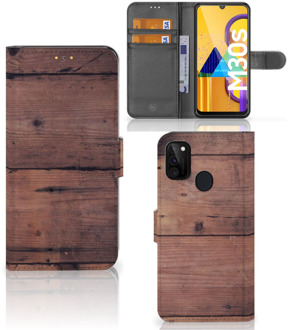 B2Ctelecom Leuk Case Samsung Galaxy M21 Hoesje Old Wood