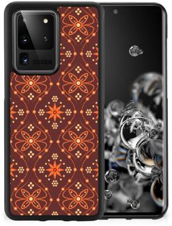 B2Ctelecom Leuk Case Samsung Galaxy S20 Ultra Smartphone Hoesje met Zwarte rand Batik Brown