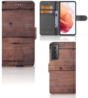 B2Ctelecom Leuk Case Samsung Galaxy S21 Hoesje Old Wood