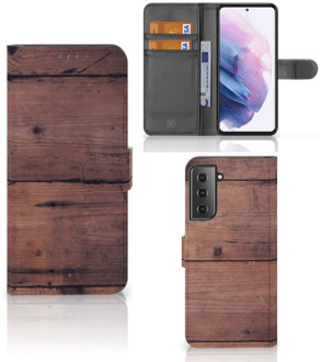 B2Ctelecom Leuk Case Samsung Galaxy S21 Plus Hoesje Old Wood