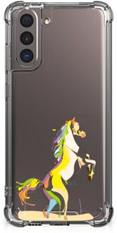 B2Ctelecom Leuk Case Samsung Galaxy S21 Smartphone hoesje met doorzichtige rand Horse Color