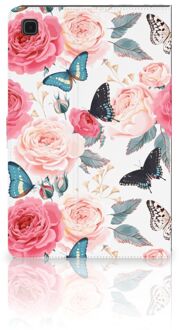 B2Ctelecom Leuk Case Samsung Galaxy Tab A7 (2020) Hoes met Magneetsluiting Butterfly Roses