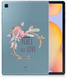 B2Ctelecom Leuk Case Samsung Galaxy Tab S6 Lite Cover Boho Text met doorzichte zijkanten