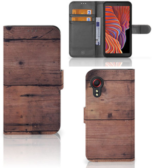 B2Ctelecom Leuk Case Samsung Galaxy Xcover 5 Hoesje Old Wood