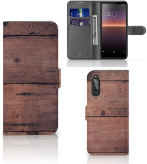 B2Ctelecom Leuk Case Sony Xperia 10 II Hoesje Old Wood