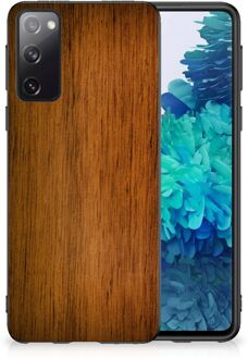 B2Ctelecom Leuk Case Super als Vaderdag Cadeaus Samsung Galaxy S20 Smartphone Hoesje met Zwarte rand Donker Hout