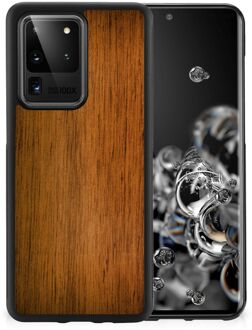 B2Ctelecom Leuk Case Super als Vaderdag Cadeaus Samsung Galaxy S20 Ultra Smartphone Hoesje met Zwarte rand Donker Hout