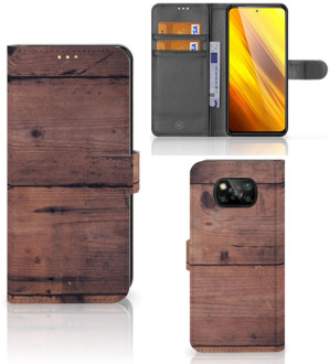 B2Ctelecom Leuk Case Xiaomi Poco X3 Hoesje Old Wood