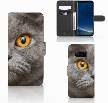 B2Ctelecom Leuk Design Hoesje Britse Kat voor de Samsung Galaxy S8