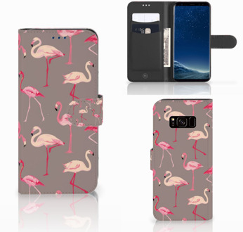 B2Ctelecom Leuk Design Hoesje Flamingo's voor de Samsung Galaxy S8