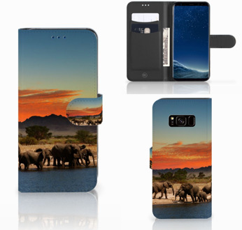 B2Ctelecom Leuk Design Hoesje Olifanten voor de Samsung Galaxy S8