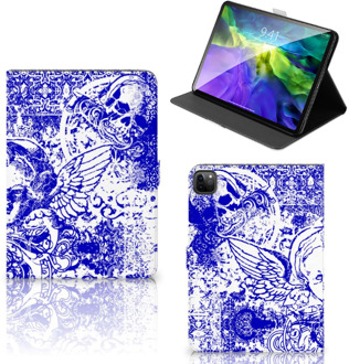 B2Ctelecom Leuk Hoes iPad Pro 11 (2020) Hoes met Standaard Angel Skull Blue