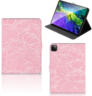 B2Ctelecom Leuk Hoes iPad Pro 11 (2020) Tablet Hoes met Magneetsluiting Witte Bloemen