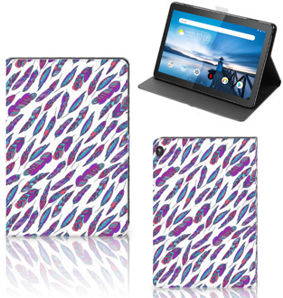 B2Ctelecom Leuk Hoes Lenovo Tablet M10 Cover met Magneetsluiting Feathers Color