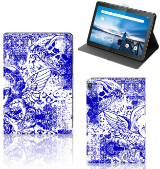 B2Ctelecom Leuk Hoes Lenovo Tablet M10 Hoes met Standaard Angel Skull Blue