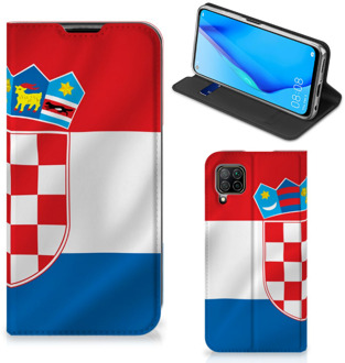 B2Ctelecom Leuk Hoesje Huawei P40 Lite Smart Cover Kroatische Vlag