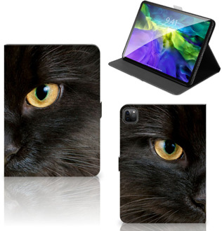 B2Ctelecom Leuk Hoesje iPad 11 Pro (2020) Hoesje met Magneetsluiting Zwarte Kat