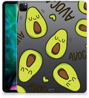 B2Ctelecom Leuk Hoesje iPad Pro 12.9 (2020) | iPad Pro 12.9 (2021) Bumper Case Avocado Singing met doorzichte zijkanten