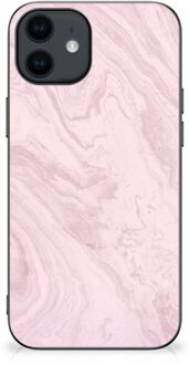 B2Ctelecom Leuk Hoesje iPhone 12 Pro | 12 (6.1") Smartphone Hoesje met Zwarte rand Marble Pink