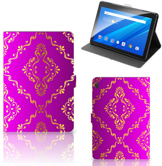 B2Ctelecom Leuk Hoesje Lenovo Tab E10 Cover met Magneetsluiting Barok Roze