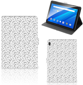 B2Ctelecom Leuk Hoesje Lenovo Tab E10 Hoesje met Standaard Stripes Dots