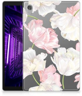 B2Ctelecom Leuk Hoesje Lenovo Tab M10 HD (2de generatie) Cover Mooie Bloemen met doorzichte zijkanten