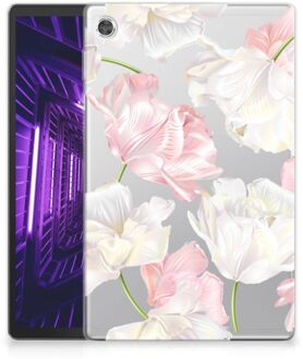 B2Ctelecom Leuk Hoesje Lenovo Tab M10 Plus Cover Mooie Bloemen met doorzichte zijkanten