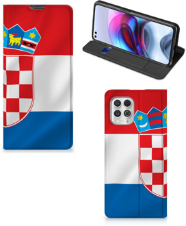 B2Ctelecom Leuk Hoesje Motorola Moto G100 Smart Cover Kroatische Vlag