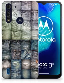 B2Ctelecom Leuk Hoesje Motorola Moto G8 Power Lite Telefoonhoesje Spijkerbroeken