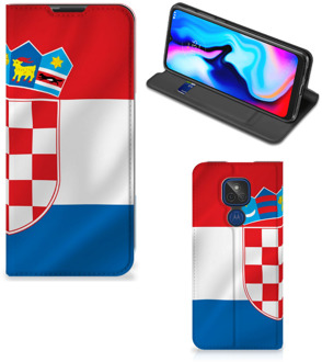 B2Ctelecom Leuk Hoesje Motorola Moto G9 Play Smart Cover Kroatische Vlag