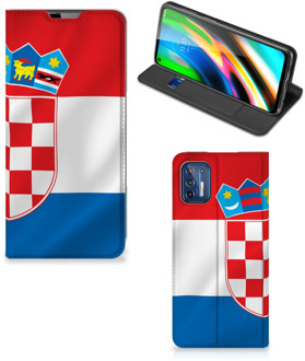 B2Ctelecom Leuk Hoesje Motorola Moto G9 Plus Smart Cover Kroatische Vlag